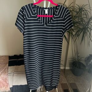 Merona Black and White Striped Top
